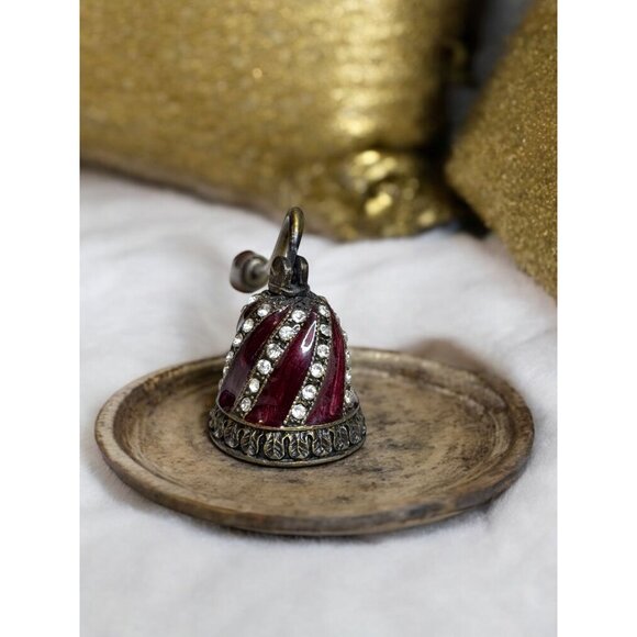 Burton & Burton Vintage Brass & Enamel Jeweled Candle Snuffer - Picture 2 of 6